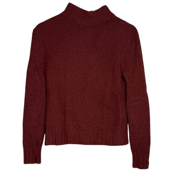 J. Crew Point Sur Alpaca Wool Mock Neck Long Sleeve Knit Sweater XS Burnt Brown - Picture 13 of 15